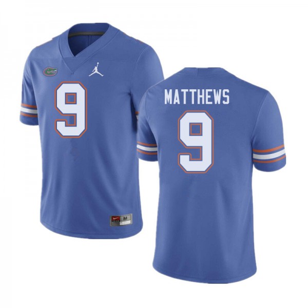 Jordan Brand Men #9 Luke Matthews Florida Gators College Football Jerseys Blue